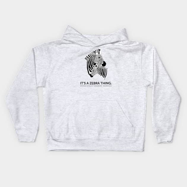 Ehlers Danlos Syndrome It's A Zebra Thing Kids Hoodie by Jesabee Designs